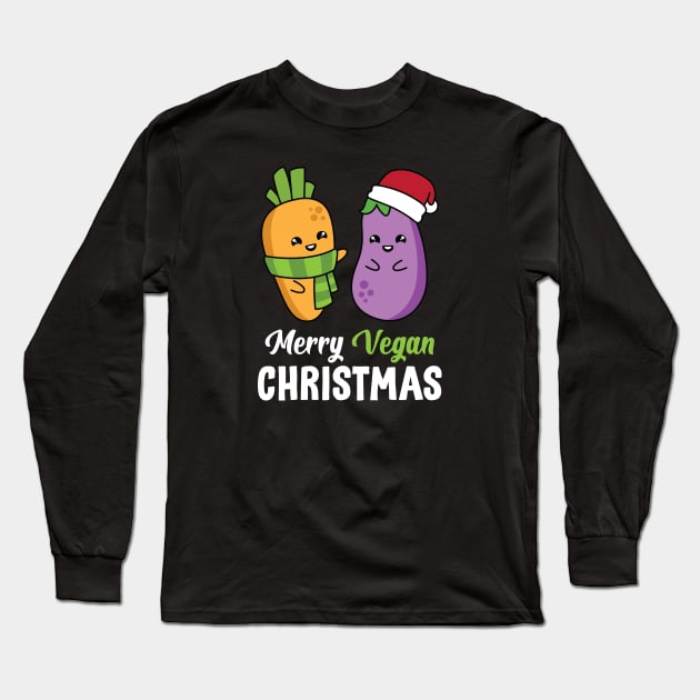 Merry Vegan Christmas - Best Gift for plant-based people in your life Long Sleeve T-Shirt by spacedowl